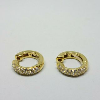 Van Cleef & Arpels Vca Vintage 18k Yellow Gold Diamond Mini Hoop Earrings 6.  1 G