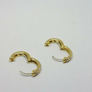 Van Cleef & Arpels VCA Vintage 18K Yellow Gold Diamond Mini Hoop Earrings 6.  1 g 5