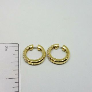 Van Cleef & Arpels VCA Vintage 18K Yellow Gold Diamond Mini Hoop Earrings 6.  1 g 6