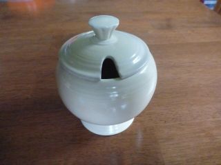 Vintage Fiesta Marmalade Jar With Lid,  Rare - Ivory,  3 7/8 " X 4 1/2 "