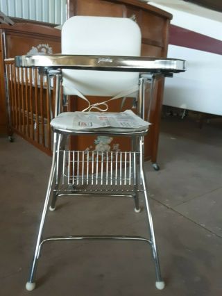 Highchair Vintage Antique Retro Peterson Metal Baby Seat