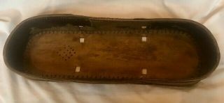 ANTIQUE VINTAGE NATIVE AMERICAN INDIAN WOOD & BARK BABY PAPOOSE CRADLE BOARD 2