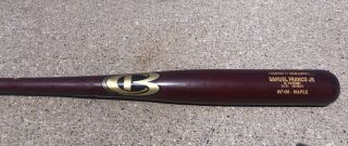 Wander Franco Game Cracked Bat Tampa Bay Rays Rare With Knob Decal