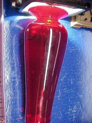 Vintage BLENKO GLASS Co Hand Crafted RUBY RED Art Glass VASE 10 