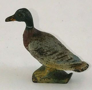 Antique Hubley Cast Iron Duck Hand Painted Bottle Opener Paperweight Figurine