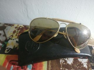 Ray - Ban Vintage Buasch & Lomb 1987 50th anniversary Gold Aviator Glasses 2