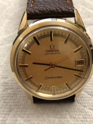 Vintage Men ' s Omega 17 Jewel Cal 563 Automatic Date Watch & KM6324 10k G.  F 2