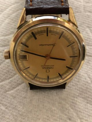 Vintage Men ' s Omega 17 Jewel Cal 563 Automatic Date Watch & KM6324 10k G.  F 3