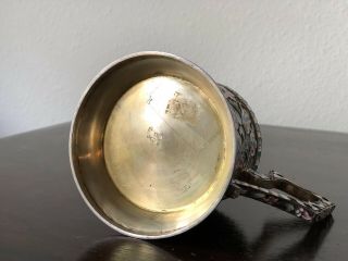 An Antique Russian Silver Enamel Tea Holder,  Marked,  3.  75”,  Marked, 10