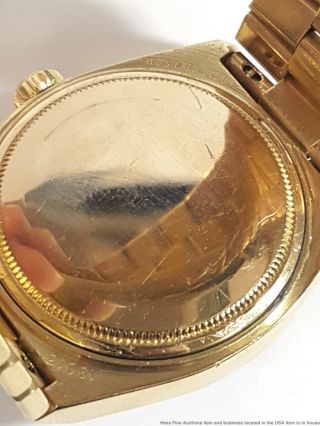 18k Gold Vintage Rolex President 19018 Mens Day Date Quickset Watch Oysterquartz 9