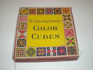 Antique Vintage Color Cubes Blocks Embossing Company 44 Game Design Quilts
