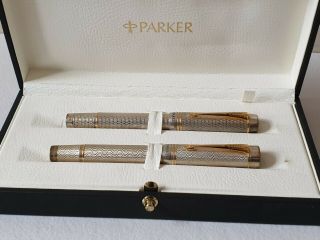 Parker Duofold CP5 Classic Pens Sterling Silver Vintage / Modern Limited Edition 11