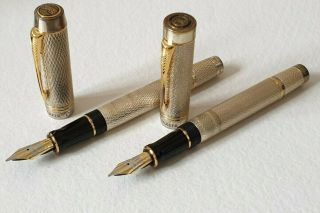 Parker Duofold Cp5 Classic Pens Sterling Silver Vintage / Modern Limited Edition
