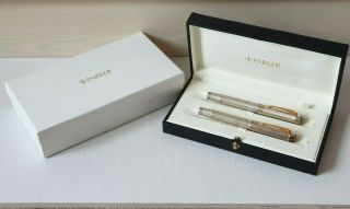 Parker Duofold CP5 Classic Pens Sterling Silver Vintage / Modern Limited Edition 2