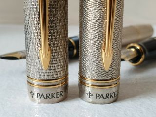 Parker Duofold CP5 Classic Pens Sterling Silver Vintage / Modern Limited Edition 9