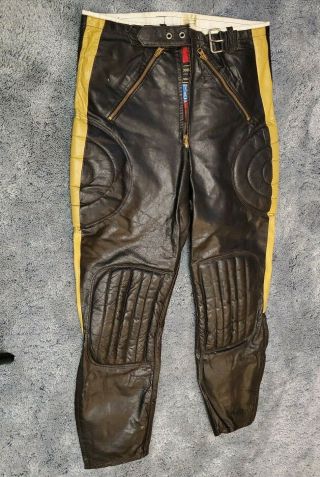 Vintage Torsten Hallman Getskinn Mx Road Racing Leather Pants Ahrma Motocross