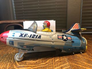 Vintage Tin Toy Airplane Xf - 121a Japan Parts