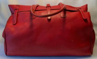 Vintage Henry Cuir Handcrafted Red Leather Satchel Or Tote Handbag - Barneys
