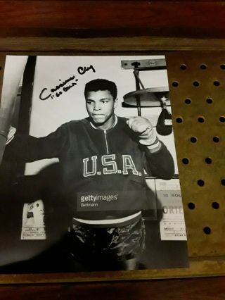 20 Offsigned Vintage Photo Signed Cassius Clay With Inscription In U.  S.  A.