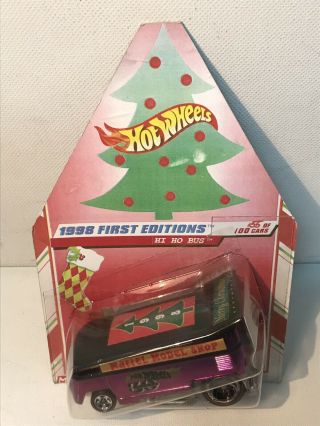 1998 Mattel Employee Christmas Holiday Model Shop Hot Wheels Ho - Ho Bus Rare