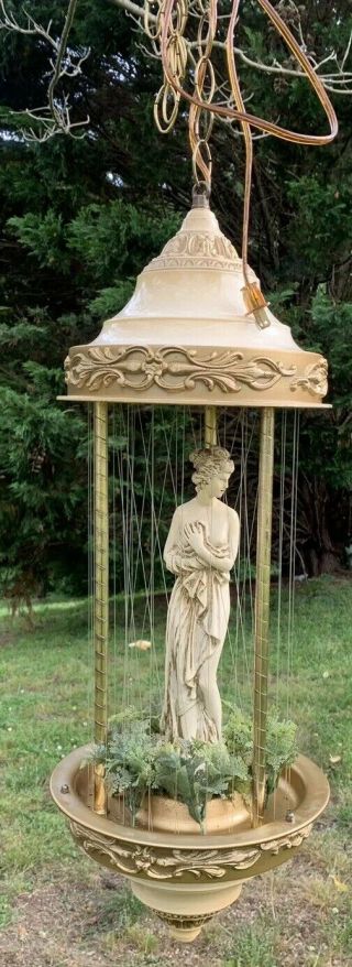 Vintage Hanging Mineral Oil Rain Lamp 30 " Creators Inc.  Nude Greek Goddess