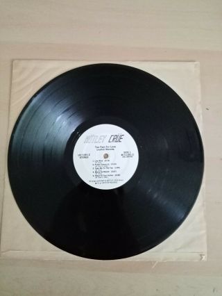 Motley Crue Too Fast For Love leathur records 1ST PRESS VINYL LP 1981 VERY RARE 5