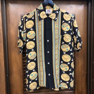 Vintage 1950’s “duke Kahanamoku” Atomic Palm Tree Rayon Hawaiian Shirt - M
