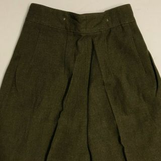 WWII British Made Women ' s WAAC OD Wool Slacks,  Size 14R,  Un - Issued 6