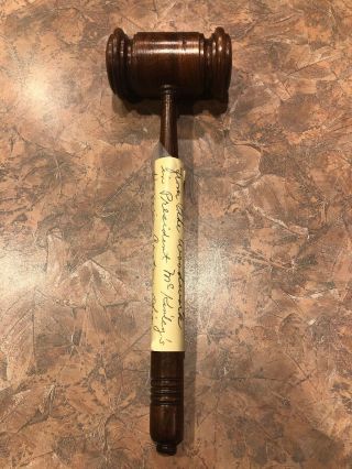 Rare Vintage Wooden Gavel Crafted From President Mckinleys Home