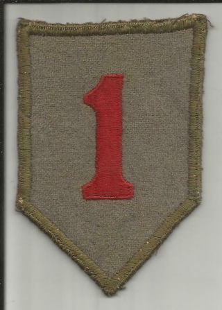British Made Black Back Ww 2 Us Army 1st Infantry Division Patch Inv Jr454