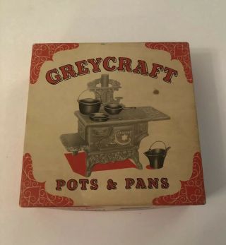 Vintage Greycraft Cast Iron Pots & Pans Childrens Play Set