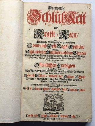 Antique 1701 Vellum Bound Apostolic Folio German Fraktur Hebrew Jewish Bible