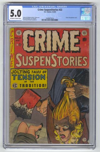 Crime Suspenstories 22 Cgc 5.  0 Vintage Ec Comic Classic Decapitation Cover 10c
