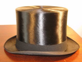 Silk Top Hat Edwardian Vintage Black Size 7 Cuthbertson London C1950 Ascot 4