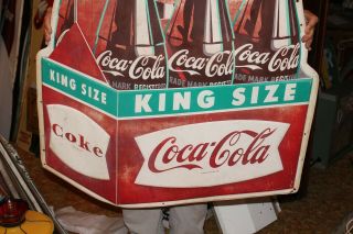 Rare Vintage c1960 Coca Cola Fishtail King Size Soda Pop 36 