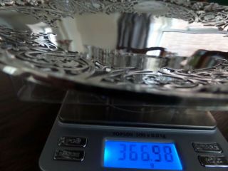 A George V1 Hallmarked Silver Pierced Dish 366 Grams And Teapot 720 Grams