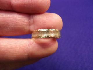 Rare Older Vtg Antique Mens 14k Yellow Gold Art Deco Nouveau Wedding Band Ring