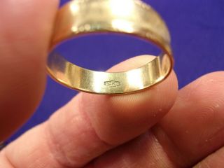 RARE OLDER VTG ANTIQUE MENS 14K YELLOW GOLD ART DECO NOUVEAU WEDDING BAND RING 7