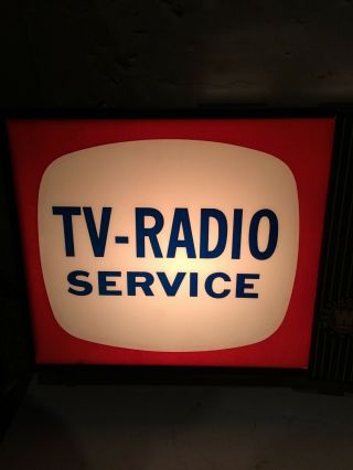 Vintage 40s/50s Westinghouse TV - Radio Service Electric Advertisement Clock Sign 3