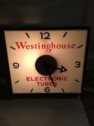 Vintage 40s/50s Westinghouse TV - Radio Service Electric Advertisement Clock Sign 4