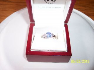 Vintage 1ct Ceylon Blue Sapphire Diamond 14k White Gold Ring Oval Cut Estate