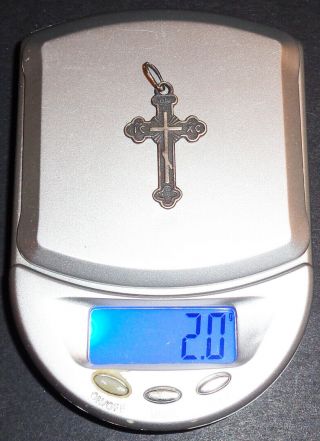 Vintage European Sterling Silver Holy Cross Pendant Relic with Display Chest 5