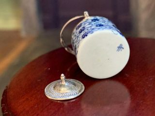 Muriel Hopwood Miniature Dollhouse Porcelain Cracker Barrel Blue White Sterling 4