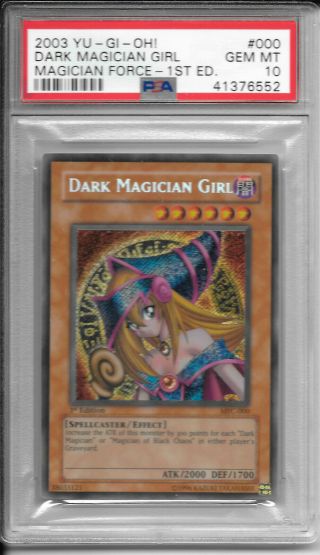 2003 Yu - Gi - Oh Mfc - 000 1st Edition Dark Magician Girl Psa 10 Gem Mt Secret Rare