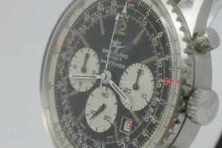 VINTAGE 1970 ' s Breitling Navitimer 7806 Mens 41mm Steel Chronograph Watch V.  7740 5