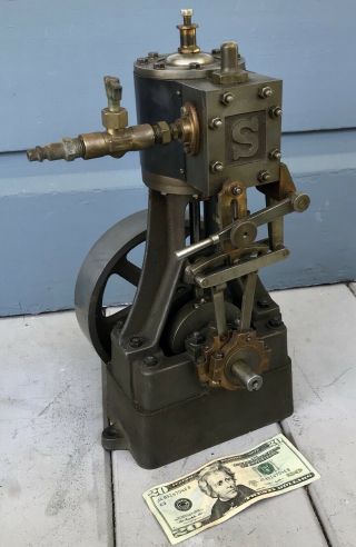 Vintage HUGE 16” Vertical Stuart 5a Stationary Live Steam Engine With Reverse 3