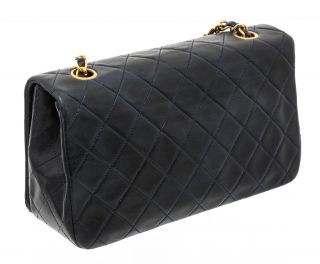 99 - 20 Chanel Vintage Black Quilted Lambskin Leather Flap Bag 4