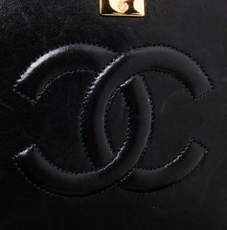 99 - 20 Chanel Vintage Black Quilted Lambskin Leather Flap Bag 9