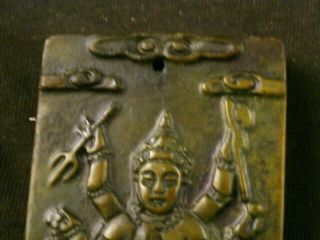 Chinese Jade Hand Carved Tibetan Buddha Prayer 2Faces Pendant K010 2