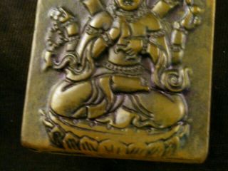 Chinese Jade Hand Carved Tibetan Buddha Prayer 2Faces Pendant K010 3